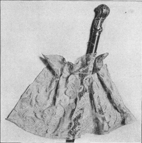 Lace Gorget and Cane of Captain George Curwen.